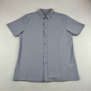 Vuori shirt men’s size large solid gray stretch performance button up